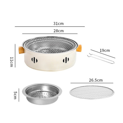 Charcoal Grill Stainless Steel Outdoor Camping Cooking Tea Around The Stove Barbecue Stove, Style B