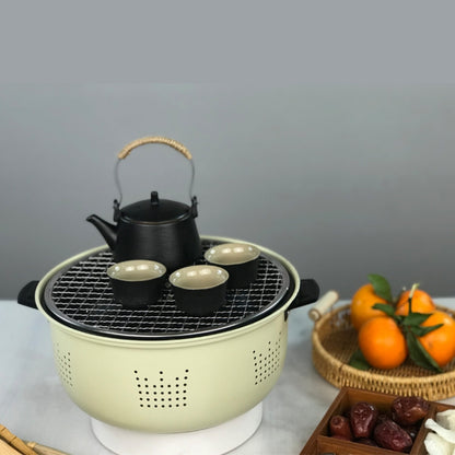 Charcoal Grill Stainless Steel Outdoor Camping Cooking Tea Around The Stove Barbecue Stove, Style B