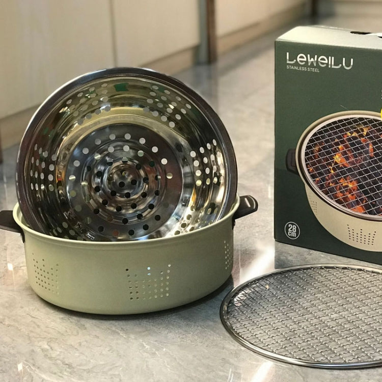 Charcoal Grill Stainless Steel Outdoor Camping Cooking Tea Around The Stove Barbecue Stove, Style B