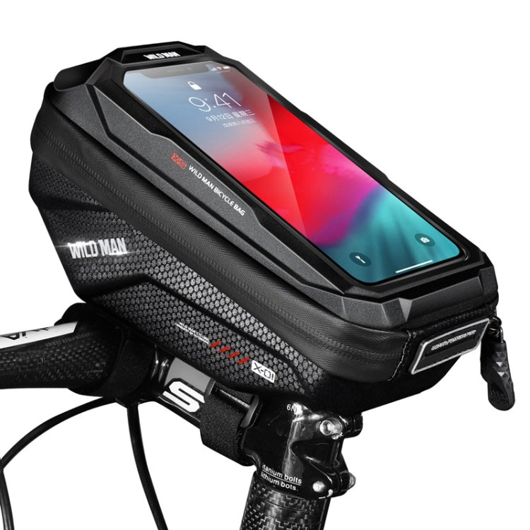 WILD MAN X1 1L EVA Hard Shell Bicycle Phone Touch Screen Handlebar Bag Waterproof Cycling Bag, X1 1L (Red)