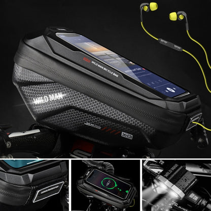 WILD MAN X1 1L EVA Hard Shell Bicycle Phone Touch Screen Handlebar Bag Waterproof Cycling Bag, X1 1L (Red)