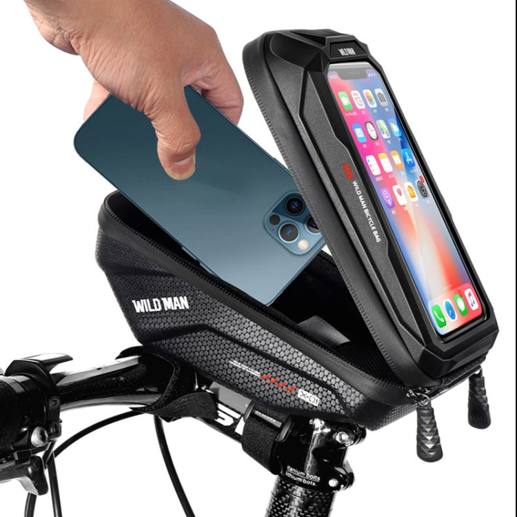 WILD MAN X1 1L EVA Hard Shell Bicycle Phone Touch Screen Handlebar Bag Waterproof Cycling Bag, X1 1L (Red)