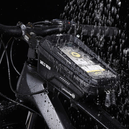 WILD MAN MS66 1.2L EVA Hard Shell Bicycle Front Beam Bag Cycling Touch Screen Phone Bag, MS66