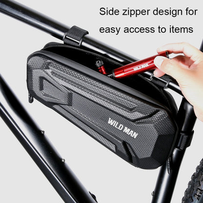 WILD MAN XT9 1.8L EVA Hard Shell Bike Front Beam Triangle Bag Electric Vehicle Waterproof Bag, XT9 (Sun), XT9 (Twill)
