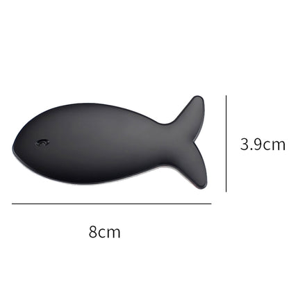 Fish-Shaped Car Metal Stickers Car Body Tail Marker Decorative Decals, Fish-Shaped