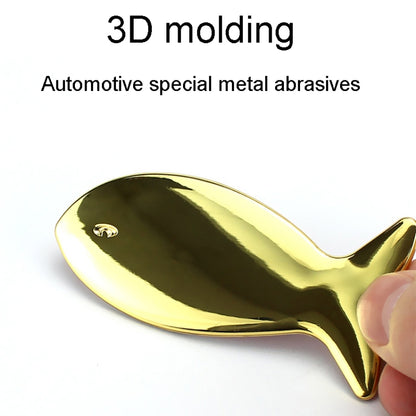 Fish-Shaped Car Metal Stickers Car Body Tail Marker Decorative Decals, Fish-Shaped