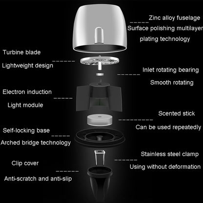 Car Fragrance Super Engine Car Air Conditioning Aroma Diffuser Outlet Ornament, Gray Titanium Red Light, Gray Titanium Blue Light, Bright Silver Red Light, Bright Silver Blue Light, Golden Red Light, Golden Blue Light