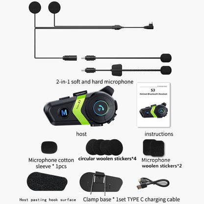 S3 Motorcycle Helmet Bluetooth Headset For Full and Half Helmets