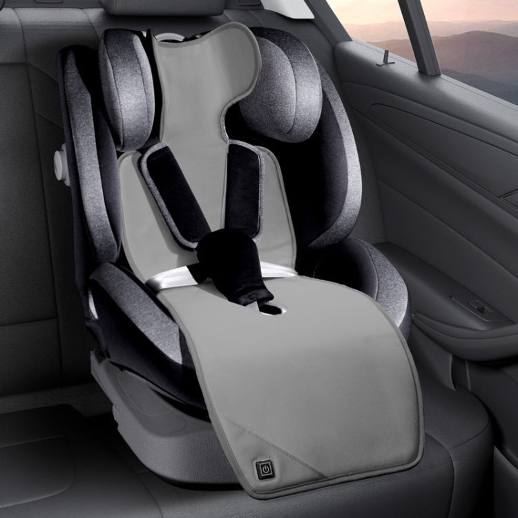 Car USB Heated Seat Cushion Winter Plush Child Seat Pad, 90x32cm