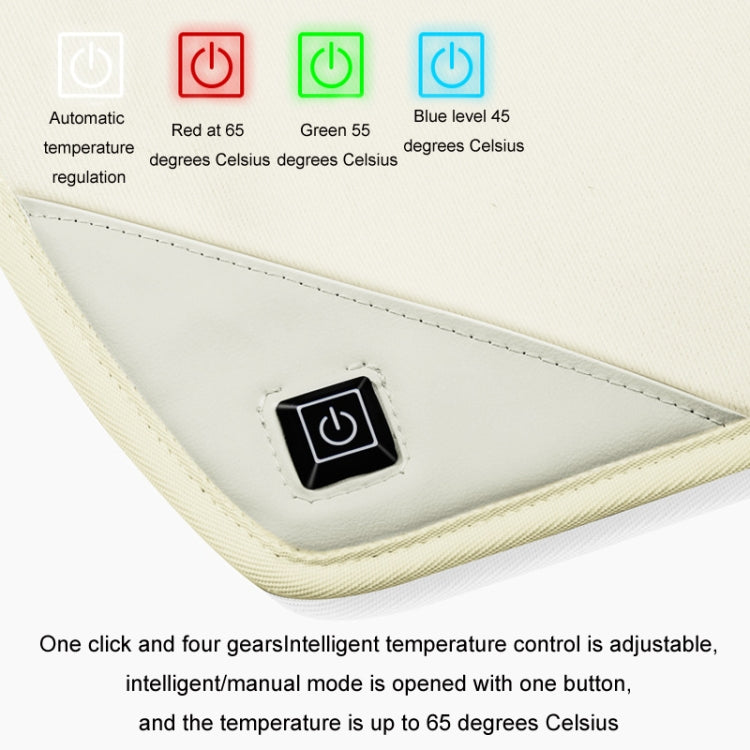 Car USB Heated Seat Cushion Winter Plush Child Seat Pad, 90x32cm