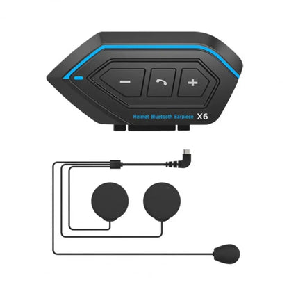 X6 Helmet Bluetooth Headset Wireless Waterproof Moto Handsfree Stereo Headphone