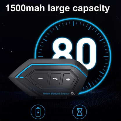X6 Helmet Bluetooth Headset Wireless Waterproof Moto Handsfree Stereo Headphone