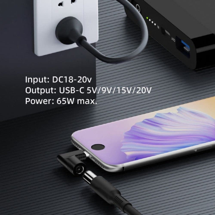 65W Female To Type-C Male DC Power To PD Power Laptop Multifunction Adapter, 7.9x0.9mm A, 7.4x0.6mm B, Square Port C, 6.5x1.4mm D, 6.3x3.0mm E, 5.5x2.5mm F, 5.5x2.1mm G, 5.5x1.7mm H, 5.5x1.0mm I, 4.8x1.7mm J, 4.0x1.7mm K, 4.0x1.35mm L, 4.5x3.0mm M...