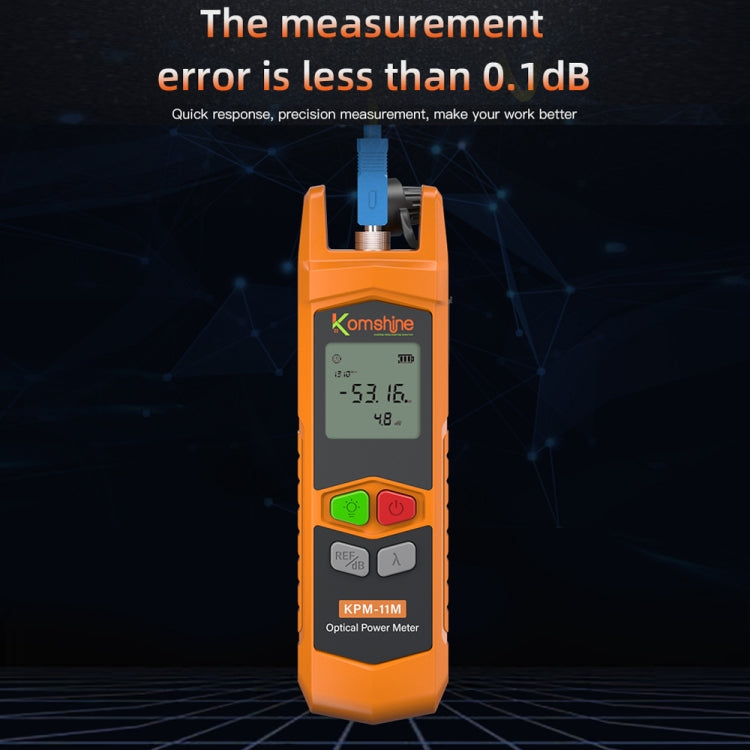 Komshine High Precision Optical Power Meter Mini Fiber Optic Light Attenuation Tester With LED, A-G/-70dBM to +6DBM, C-G/-50DBM to +26DBM, A-L/-70dBM to +6DBM, C-L/-50DBM to +26DBM
