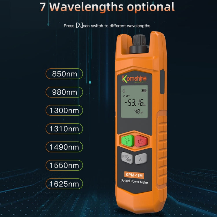 Komshine High Precision Optical Power Meter Mini Fiber Optic Light Attenuation Tester With LED, A-G/-70dBM to +6DBM, C-G/-50DBM to +26DBM, A-L/-70dBM to +6DBM, C-L/-50DBM to +26DBM
