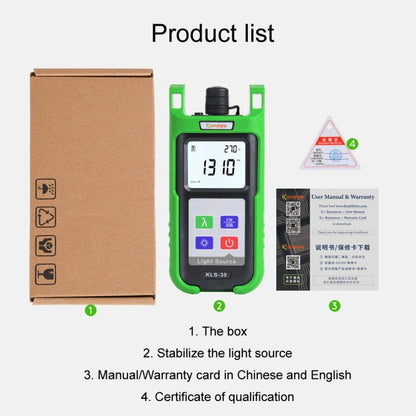 Komshine Handheld Laser Light Source Fiber Tester with LED Backlight, KLS-35-S, KLS-35-M, KLS-35-MS, KLS-35-PON