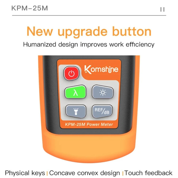 Komshine Mini Handheld Optical Power Meter Fiber Loss Measurement, KPM-25M-A/-70DBM to +6DBM, KPM-25M-C/-50DBM to +26DBM
