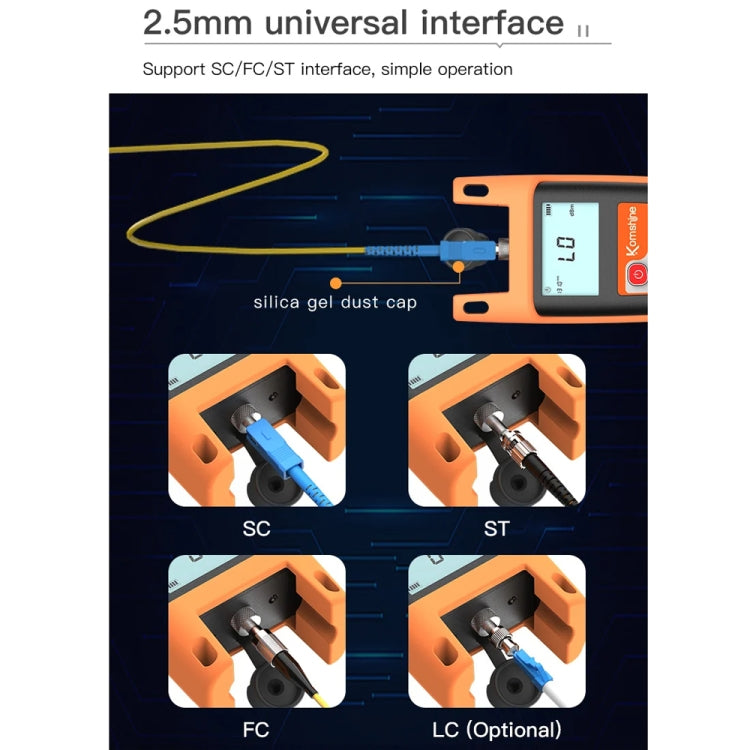 Komshine Mini Handheld Optical Power Meter Fiber Loss Measurement, KPM-25M-A/-70DBM to +6DBM, KPM-25M-C/-50DBM to +26DBM