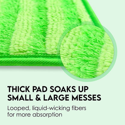 For Swiffer WetJet 10-12inch Adhesive Mop Pad Wet And Dry Mop Cloth Replacements, Green