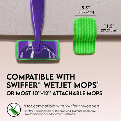 For Swiffer WetJet 10-12inch Adhesive Mop Pad Wet And Dry Mop Cloth Replacements, Green