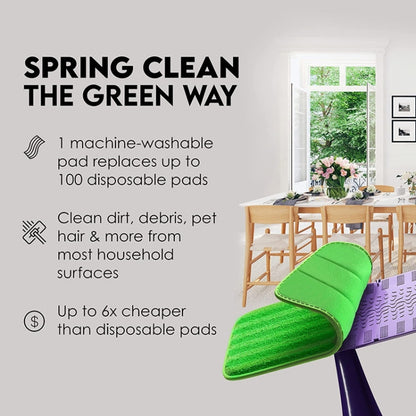 For Swiffer WetJet 10-12inch Adhesive Mop Pad Wet And Dry Mop Cloth Replacements, Green
