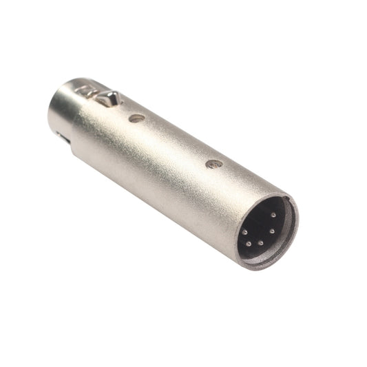 Zinc Alloy Shell Large 3Pin Female XLR to 5Pin XLR Male DMX Signal Lamp XLR Adapter, 3Pin Female XLR to 5Pin XLR Male