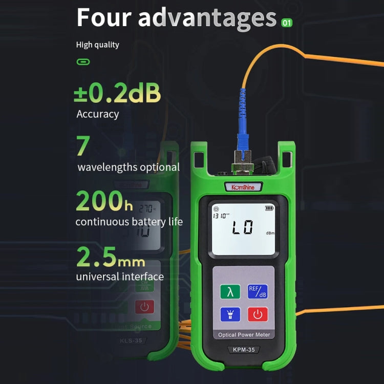 Komshine High-Precision Optical Power Meter Optical Cable Line Tester, KPM-35-A/-70DBM to +6DBM, KPM-35-C/-50DBM to +26dBM