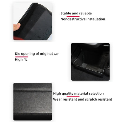 For Tesla Model Y PU Leather Car Interior Storage Glove Box Modification Accessories, Seat Model, Air Outlet Model