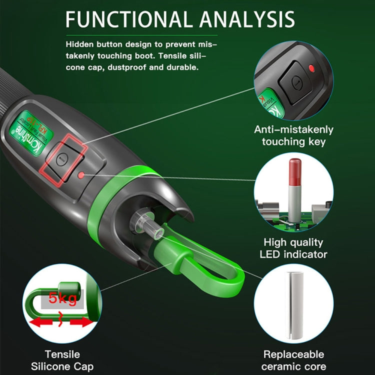 KomShine Metal Visible Laser Light Source Fiber Optic Red Light Pen, KFL-11P-20MW, KFL-11P-30MW