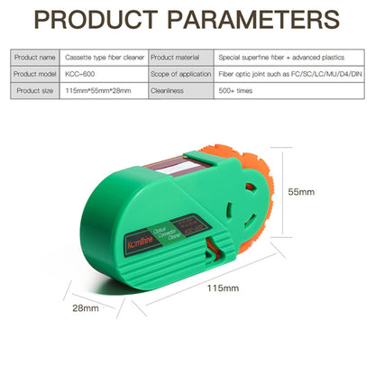 Komshine Handheld Cassette Optical Fiber Connector Cleaning Cartridge With Core, Fiber Connector Box