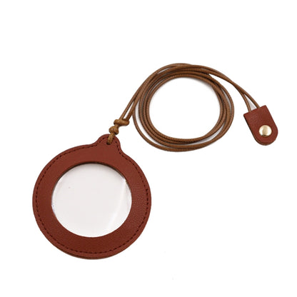 3X Adjustable Hanging Magnifier Portable Elderly Magnifying Glass with Leather Case, Black, Light Brown, Coffee