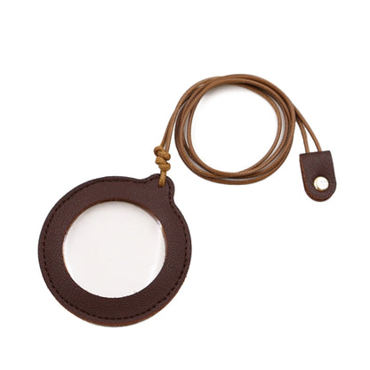 3X Adjustable Hanging Magnifier Portable Elderly Magnifying Glass with Leather Case, Black, Light Brown, Coffee