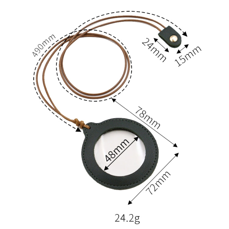 3X Adjustable Hanging Magnifier Portable Elderly Magnifying Glass with Leather Case, Black, Light Brown, Coffee