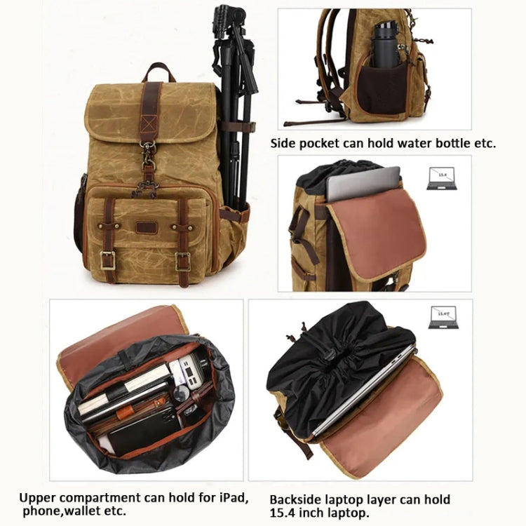 Large Capacity SLR Digital Camera Bag Laptop Backpack Canvas Storage Bag
