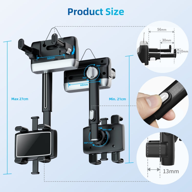 Car Rearview Mirror Phone Holder 360 Degree Rotation Smartphones Stand