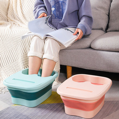 15L Foldable Foot Bath Bucket Foot Massage Wash Basin, Without Lid Gray, Without Lid Pink, Without Lid Green, With Lid Pink, With Lid Green