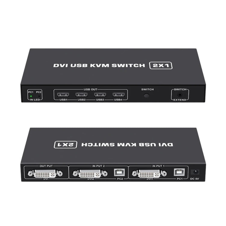 4K DVI USB KVM Switch DVI 2 In 1 Out Adapter Two Computer Shared Switcher Hub, SW88