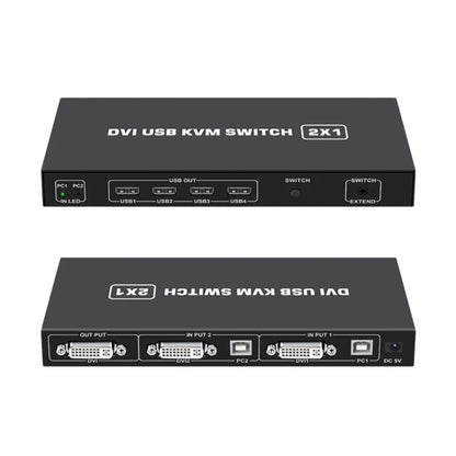 4K DVI USB KVM Switch DVI 2 In 1 Out Adapter Two Computer Shared Switcher Hub, SW88