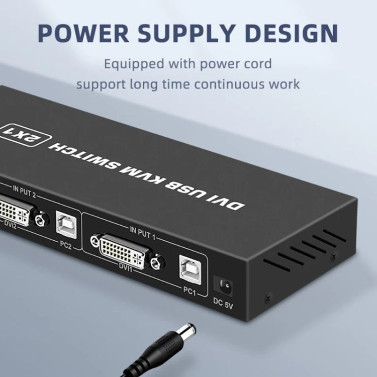 4K DVI USB KVM Switch DVI 2 In 1 Out Adapter Two Computer Shared Switcher Hub, SW88