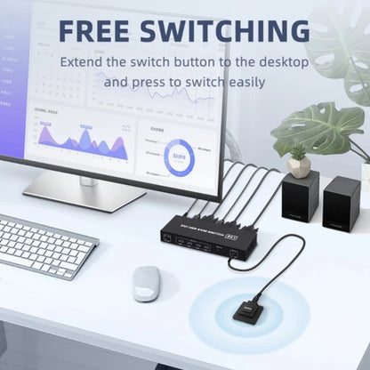 4K DVI USB KVM Switch DVI 2 In 1 Out Adapter Two Computer Shared Switcher Hub, SW88