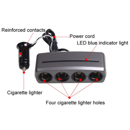 SHUNWEI SD-1906 Car 4 In 1 Power Distributors Cigarette Lighter Socket Car Charger, SD-1906
