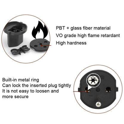 EU To Switzerland Convertible Plug With Ground Wire Travel Adaptor, Without Shell