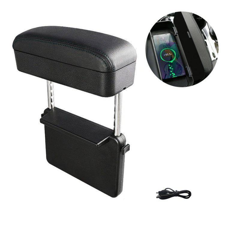 Car Wireless Charging Armrest Box Multifunctional Seat Crack Storage Box, Beige, Black White Line, Black Red Line, Black Line, Brown, Grey