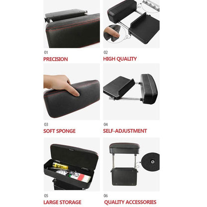 Car Wireless Charging Armrest Box Multifunctional Seat Crack Storage Box, Beige, Black White Line, Black Red Line, Black Line, Brown, Grey