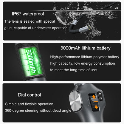 TESLONG TD500 8.5mm Lens HD 5 Inch Large Screen 360 Degree Dual Steering Borescope Industrial Components Overhaul, 8.5mm Single Lens