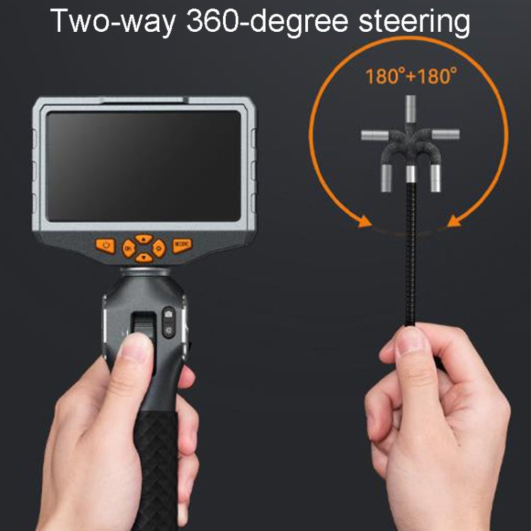TESLONG TD500 8.5mm Lens HD 5 Inch Large Screen 360 Degree Dual Steering Borescope Industrial Components Overhaul, 8.5mm Single Lens