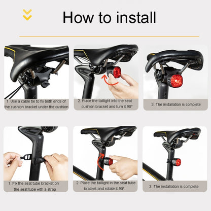 ENLEE EN09 Bicycle Tail Light Bright Warning Light For Night Riding Highway Motorcycle Lights, Ordinary Model, Smart Model