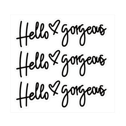 Hello gorgeous Car Stickers Inverted Rear Mirror Glass Sticker, Hello gorgeous