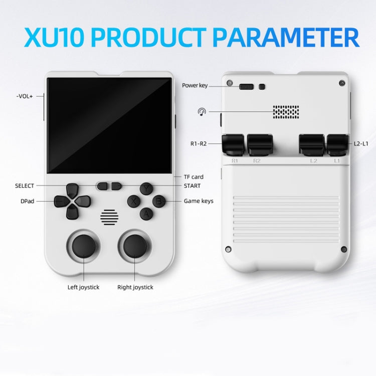 AMPOWN XU10 Handheld Game Console 3.5-Inch IPS Screen Linux System Portable Video Arcade, 64G, 128G, 256G