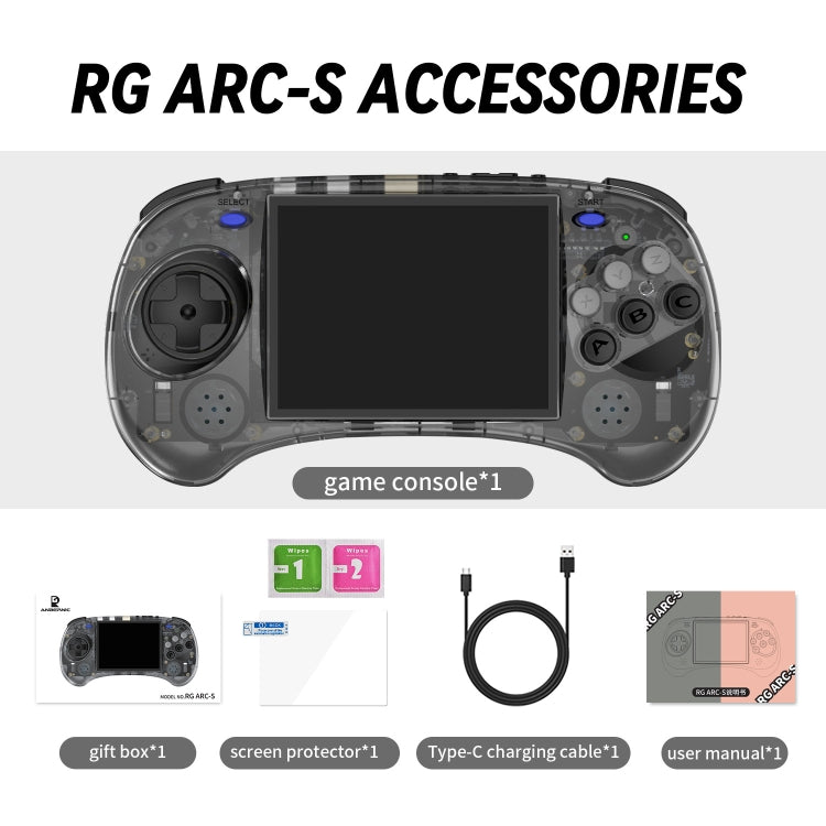 ANBERNIC RG ARC-S Handheld Game Console 4-Inch IPS Screen Linux System Portable Video Arcade, 128G, 256G
